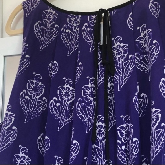 Anthropologie/Maeve Silk Purple Print Dress - Picture 7 of 9